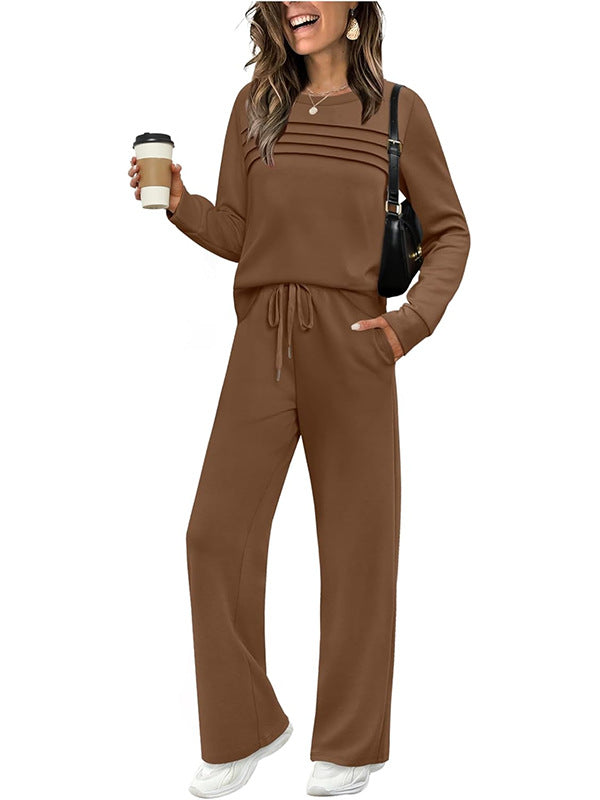 🔥 🔥LAST DAY – 50% OFF! 💐 Women’s Crew-Neck Top & Drawstring Trousers Set