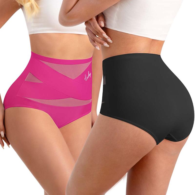 🌸 Special Price £16.99 ! 🔥Buy 1 Get 1 Free🎁Plus-Size High-Waist Cross Tummy Control Panties