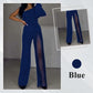 ✨50% OFF👠Sparkling One Shoulder Mesh Flared Jumpsuit🖤