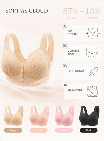 📢👙LAST DAY SPECIAL PRICE⚡50K+ SOLD💕Front-Button Cotton Bra – Breathable • Wire-Free • All-Day Support • Non-Padded & Skin-Friendly 🌿