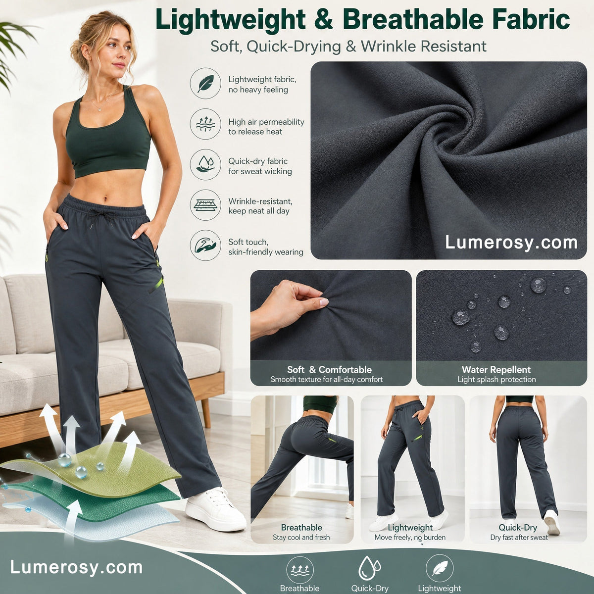 👖 Women's Cargo Trousers – Elastic Drawstring Waist & Relaxed Straight Leg  ✨
