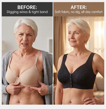📢👙LAST DAY SPECIAL PRICE⚡50K+ SOLD💕Front-Button Cotton Bra – Breathable • Wire-Free • All-Day Support • Non-Padded & Skin-Friendly 🌿