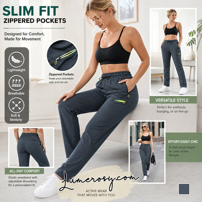 👖 Women's Cargo Trousers – Elastic Drawstring Waist & Relaxed Straight Leg  ✨