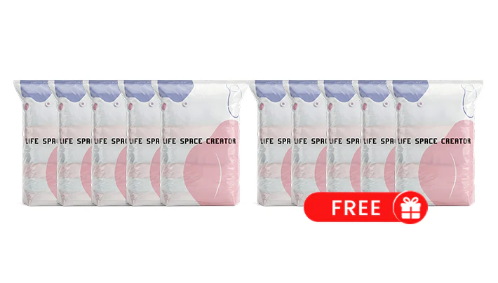 ⏳LAST DAY SALE ONLY ￡8.99!🏆🧳No‑Pump Vacuum Storage Bags – Press & seal, no pump needed. Saves 80% space, keeps clothes dry & dust‑free. Perfect for bulky bedding & off‑season gear. 🛏️🗄️