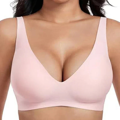 🌟🎉Final 12 Hours - Only ￡19.99!!🌸💕Jelly Wireless Womens Comfortable Wireless Bras Push Up Bralettes Seamless Tshirts Bras Deep V Everyday Bras