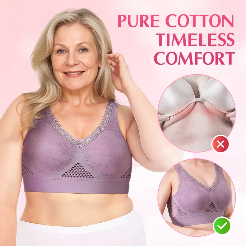 🌸Special Price £10.99 !!💕Buy 3 for 10% off🔥Pure Cotton Buttonless Comfy Lifting Bra