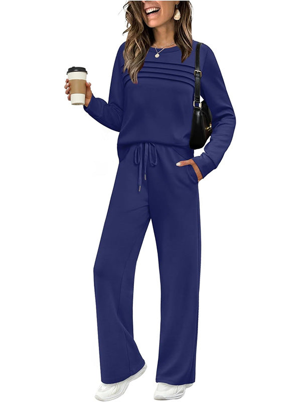 🔥 🔥LAST DAY – 50% OFF! 💐 Women’s Crew-Neck Top & Drawstring Trousers Set