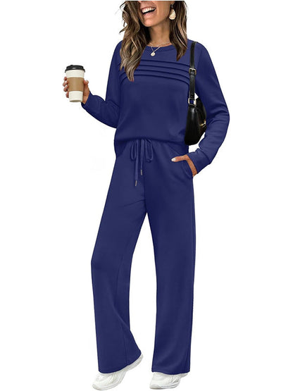 🔥 🔥LAST DAY – 50% OFF! 💐 Women’s Crew-Neck Top & Drawstring Trousers Set