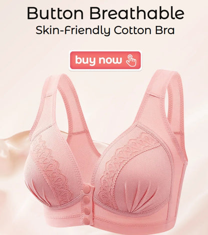 📢👙LAST DAY SPECIAL PRICE⚡50K+ SOLD💕Front-Button Cotton Bra – Breathable • Wire-Free • All-Day Support • Non-Padded & Skin-Friendly 🌿