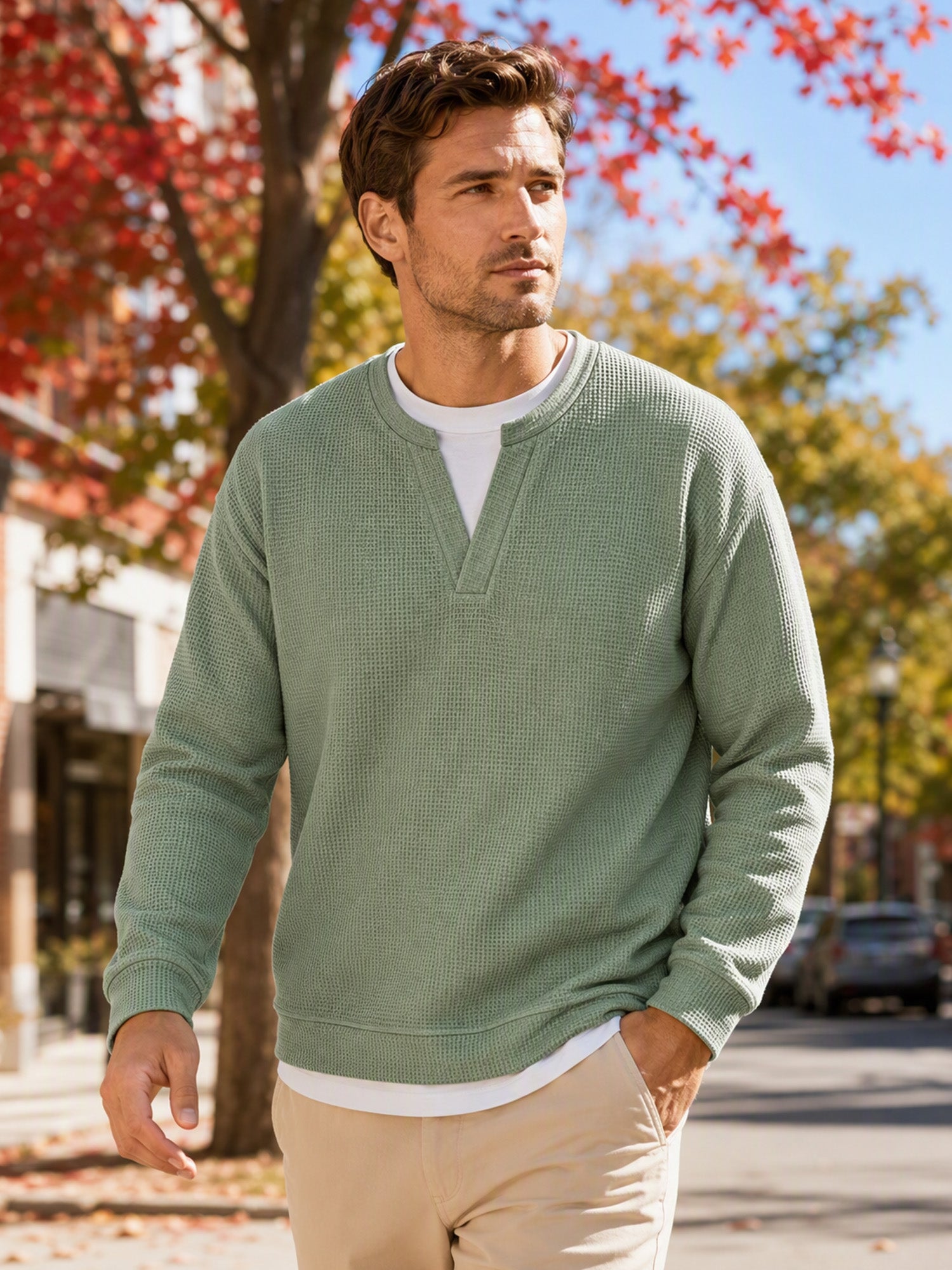 📢📢Layered Comfort Waffle Tee