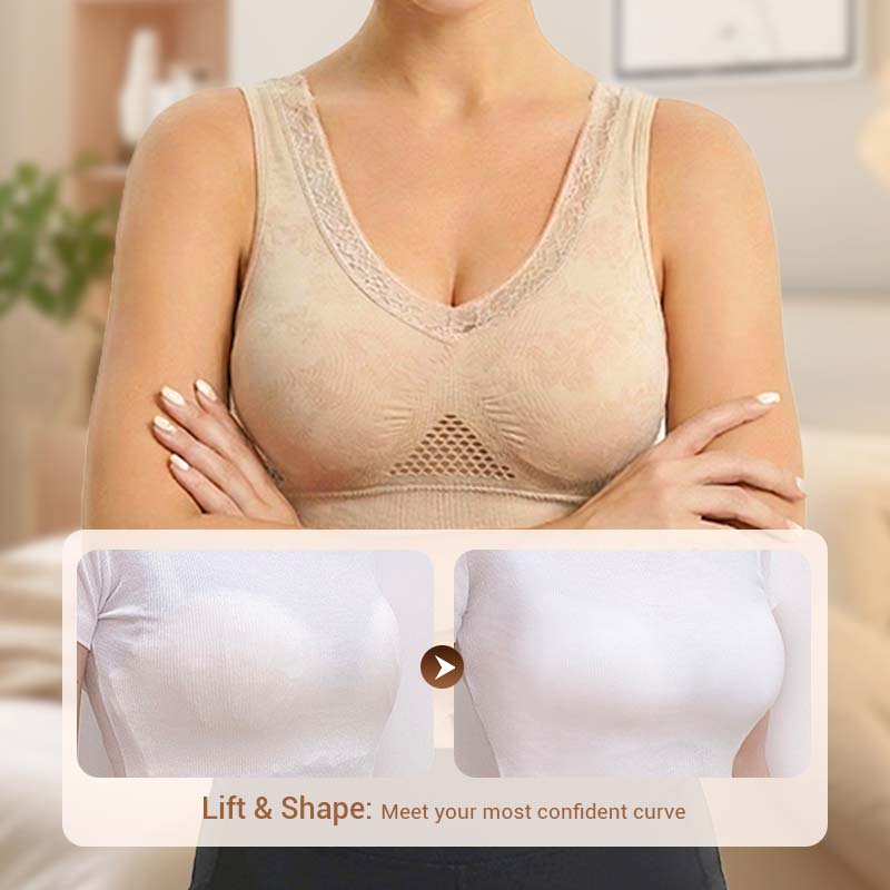 🌸Special Price £10.99 !!💕Buy 3 for 10% off🔥Pure Cotton Buttonless Comfy Lifting Bra
