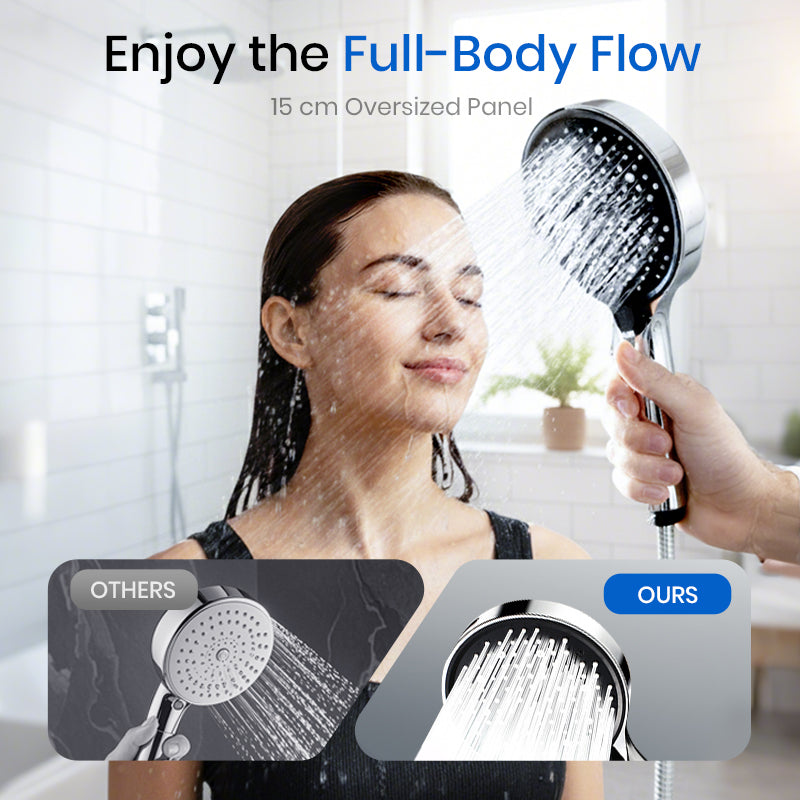 ⏰ LIMITED TIME OFFER: Only £14.99! 🚿Adjustable High-Pressure Rain Shower💧Saves 68% water, high pressure without wastage