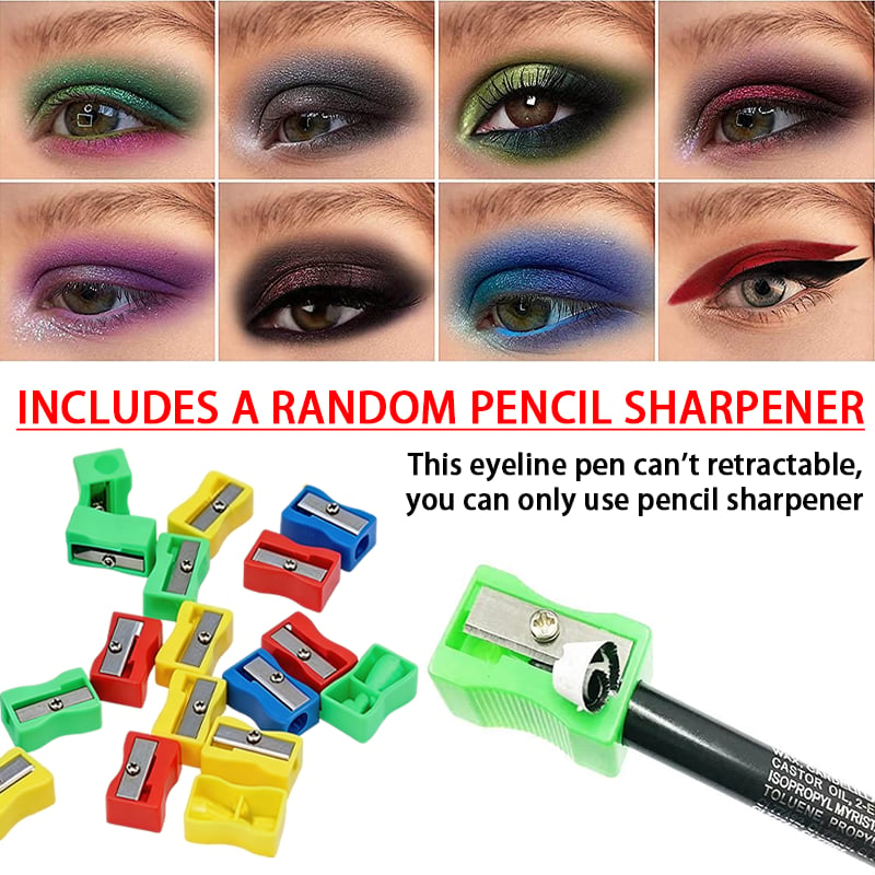 🖌️🔥Last Day ‼️Special Price:£ 14.99 ‼️ 💧14-Pack Waterproof Colored Gel Eyeliner Pencil – Metallic & Shimmer Finishes, Smudge-Proof（Pencil sharpener color is random）