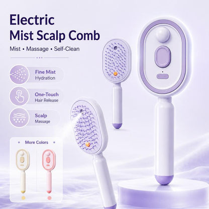 💁‍♀️Electric Spray Air Cushion Massage Comb💨| Self-Cleaning Anti-Tangle ✨ | Perfect for Dry, Brittle Hair 💧