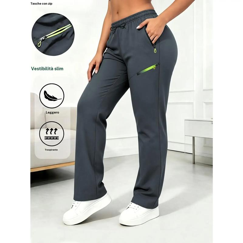 👖 Women's Cargo Trousers – Elastic Drawstring Waist & Relaxed Straight Leg  ✨