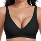 🌟🎉Final 12 Hours - Only ￡19.99!!🌸💕Jelly Wireless Womens Comfortable Wireless Bras Push Up Bralettes Seamless Tshirts Bras Deep V Everyday Bras