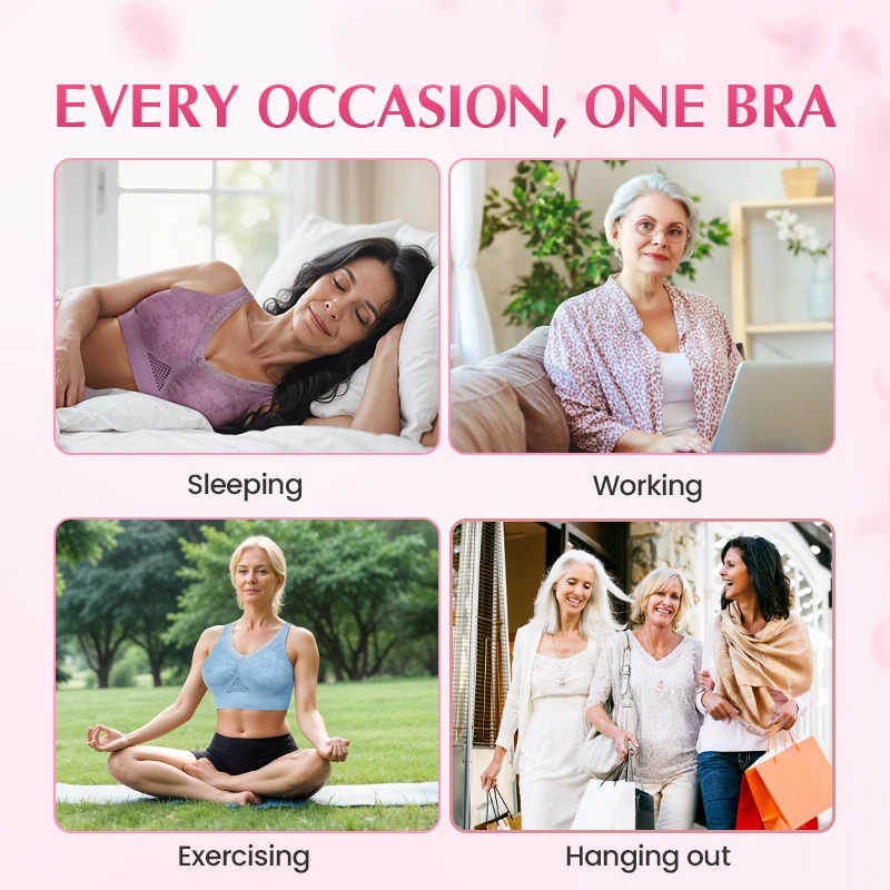 🌸Special Price £10.99 !!💕Buy 3 for 10% off🔥Pure Cotton Buttonless Comfy Lifting Bra