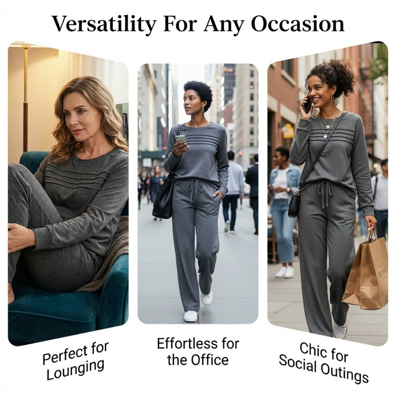 🔥 🔥LAST DAY – 50% OFF! 💐 Women’s Crew-Neck Top & Drawstring Trousers Set