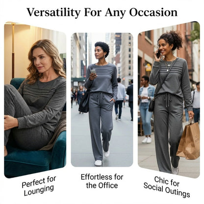 🔥 🔥LAST DAY – 50% OFF! 💐 Women’s Crew-Neck Top & Drawstring Trousers Set