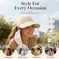 ✨Women’s UPF 50+ Elegant Foldable Sun Hat – Wide-Brim Cotton Bucket Hat with Neck Flap & Adjustable Strap 🌞🇬🇧 | Packable, Breathable & Beach-Ready