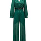 💖Limited Sale 50% OFF💖Elegant long-sleeved blouse with V-neckline and wide sequinned jumpsuit trousers
