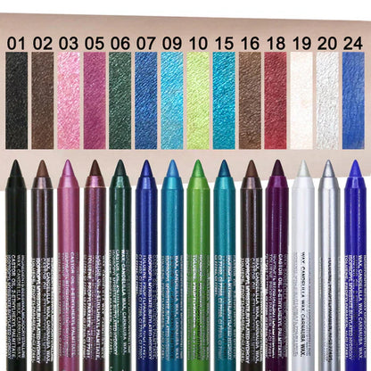 🖌️🔥Last Day ‼️Special Price:£ 14.99 ‼️ 💧14-Pack Waterproof Colored Gel Eyeliner Pencil – Metallic & Shimmer Finishes, Smudge-Proof（Pencil sharpener color is random）