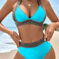🔥Sexy V-neck Women's Holiday Swimsuit With Wavy Pattern