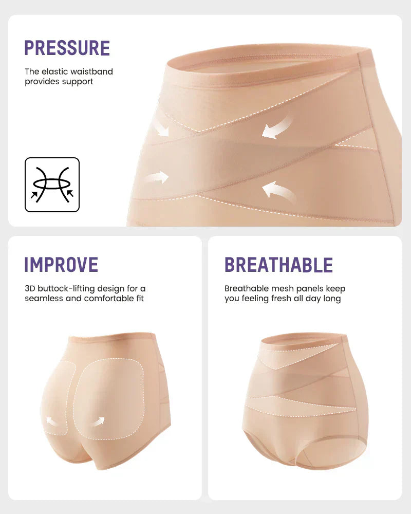 🌸  Special Price £16.99 ! 🔥Buy 1 Get 1 Free🎁Plus-Size High-Waist Cross Tummy Control Panties