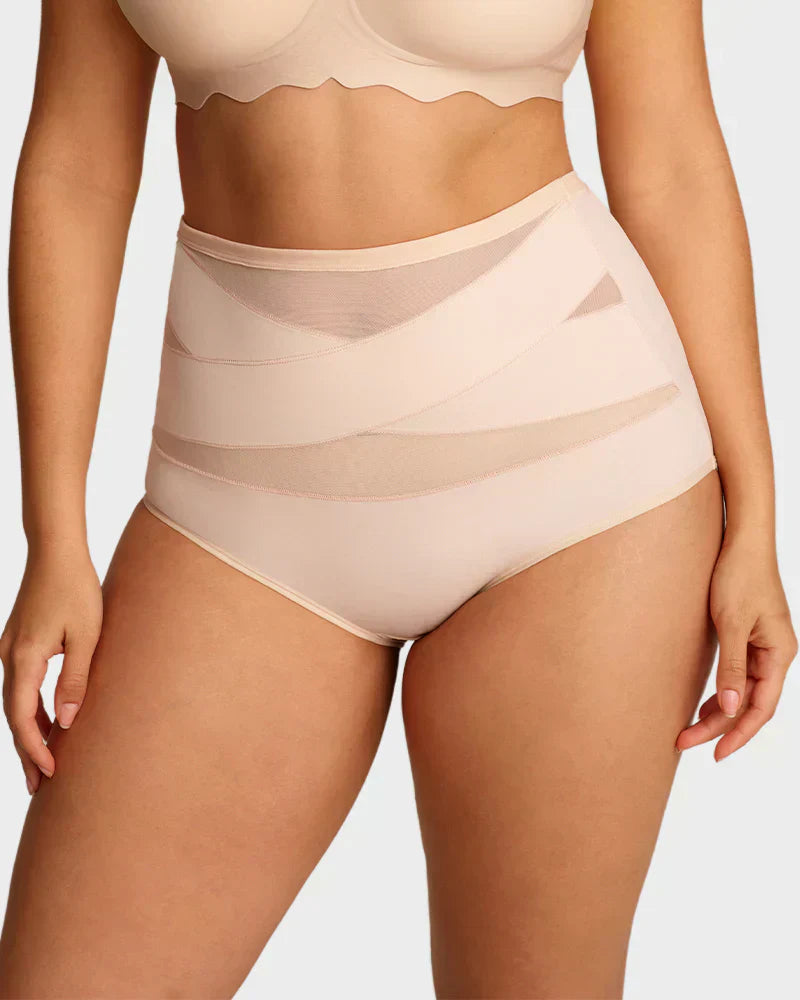 🌸  Special Price £16.99 ! 🔥Buy 1 Get 1 Free🎁Plus-Size High-Waist Cross Tummy Control Panties