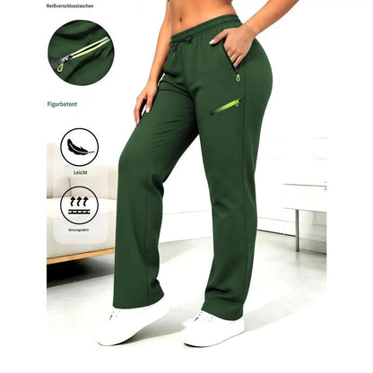 👖 Women's Cargo Trousers – Elastic Drawstring Waist & Relaxed Straight Leg  ✨