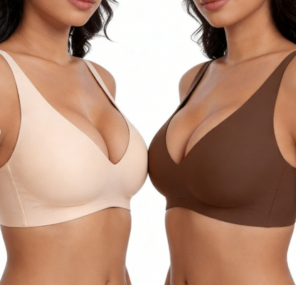 🌟🎉Final 12 Hours - Only ￡19.99!!🌸💕Jelly Wireless Womens Comfortable Wireless Bras Push Up Bralettes Seamless Tshirts Bras Deep V Everyday Bras