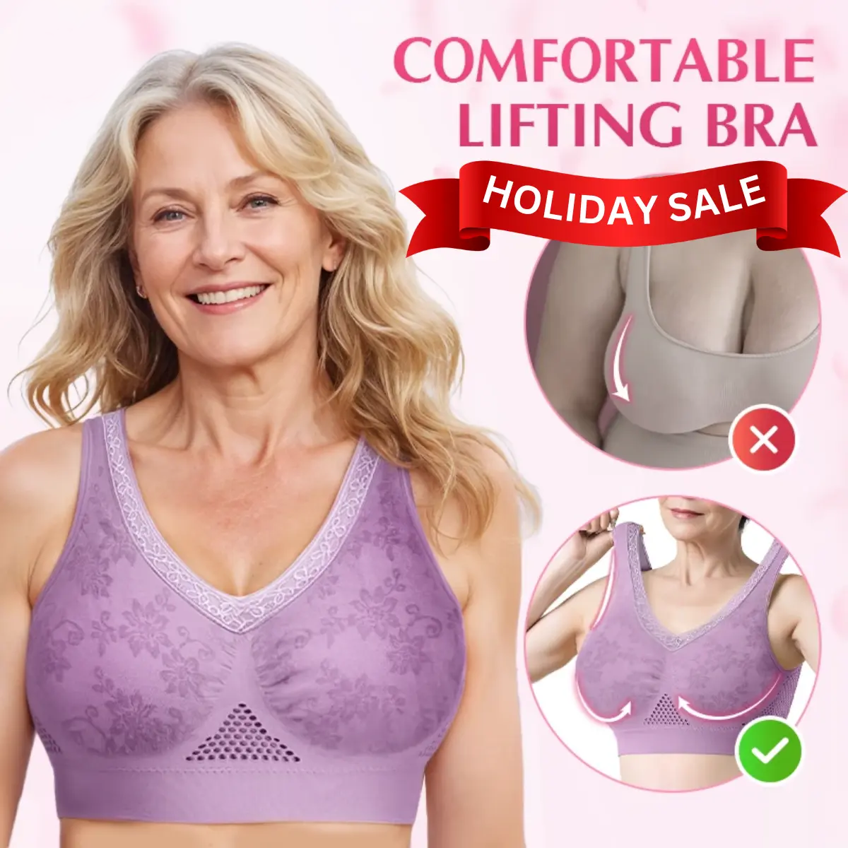 🌸Special Price £10.99 !!💕Buy 3 for 10% off🔥Pure Cotton Buttonless Comfy Lifting Bra