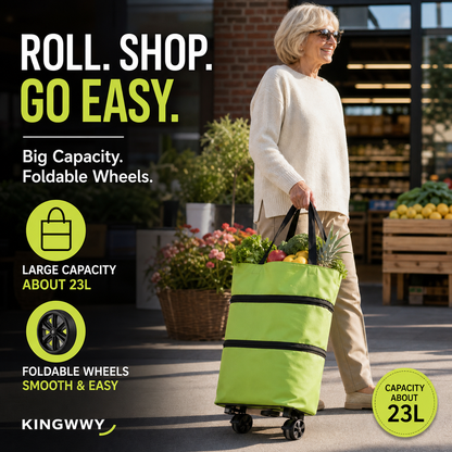 ⏰Last Day Promotion Only £11.99 ‼️🛒2-in-1 Foldable Shopping Cart✨Portable Lightweight Grocery Trolley