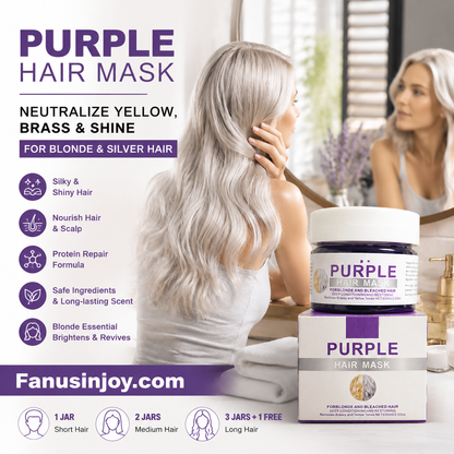 🏆 Last Day Special Price £14.99 ! ✨Moisturizing Purple Hair Mask with Long-Lasting Scent, Anti-Brass Deep Conditioning Mask for Blonde Bleached Hair