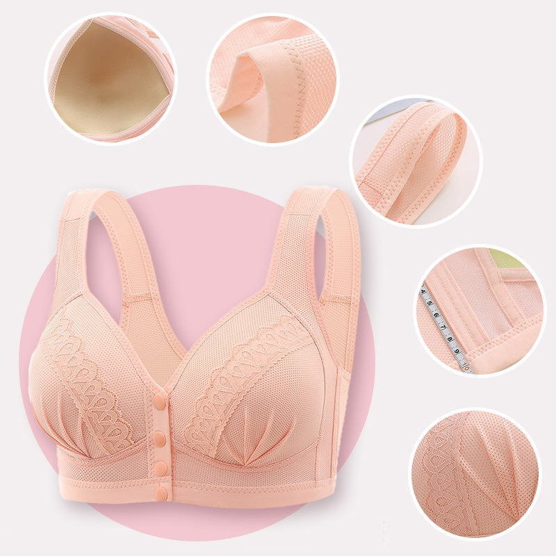 📢👙LAST DAY SPECIAL PRICE⚡50K+ SOLD💕Front-Button Cotton Bra – Breathable • Wire-Free • All-Day Support • Non-Padded & Skin-Friendly 🌿