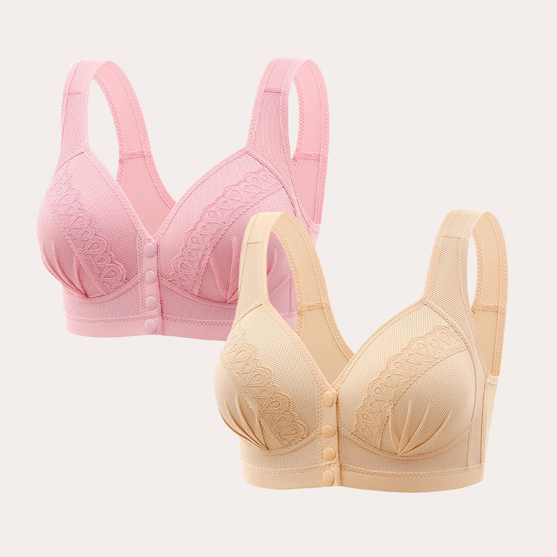 📢👙LAST DAY SPECIAL PRICE⚡50K+ SOLD💕Front-Button Cotton Bra – Breathable • Wire-Free • All-Day Support • Non-Padded & Skin-Friendly 🌿