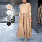 Flowy Knit Midi Dress with Full Sleeves