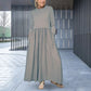 Flowy Knit Midi Dress with Full Sleeves