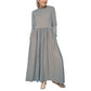 Flowy Knit Midi Dress with Full Sleeves