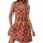 💖LAST DAY SALE 50% OFF💖Summer Printed V-Neck Sleeveless Beach Dress