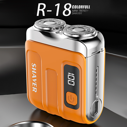 🪒50% OFF NOW ! 🧳R-18 Digital Display Mini Electric Shaver – dual floating cutter heads, USB rechargeable, pocket compact portable design. Men travel grooming essential!