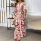 Women’s Ethnic Print Top & Wide Leg Pants 2-Piece Set