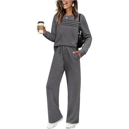 🔥 🔥LAST DAY – 50% OFF! 💐 Women’s Crew-Neck Top & Drawstring Trousers Set