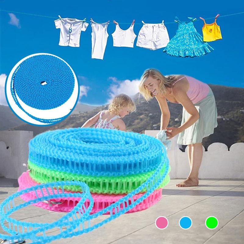 🔥Last day Buy 1 Get 2✨60K+ SOLD💕Windproof Non-Slip Clothesline Perfect For Balcony, Yard, Camping & Indoor Use. No More Slipped Laundry! 🚫🧦💪