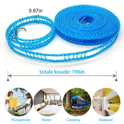 🔥Last day Buy 1 Get 2✨60K+ SOLD💕Windproof Non-Slip Clothesline Perfect For Balcony, Yard, Camping & Indoor Use. No More Slipped Laundry! 🚫🧦💪