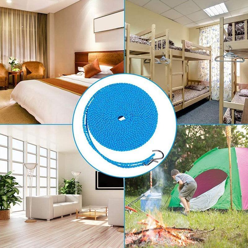 🔥Last day Buy 1 Get 2✨60K+ SOLD💕Windproof Non-Slip Clothesline Perfect For Balcony, Yard, Camping & Indoor Use. No More Slipped Laundry! 🚫🧦💪