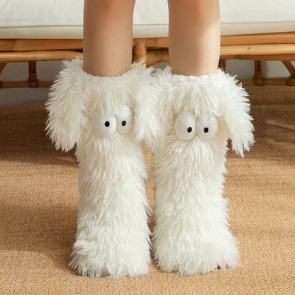 🎄 Holiday Gift Picks 🎁Women’s Plush Winter Slippers Socks – Warm Fleece-Lined Anti-Slip Floor Socks