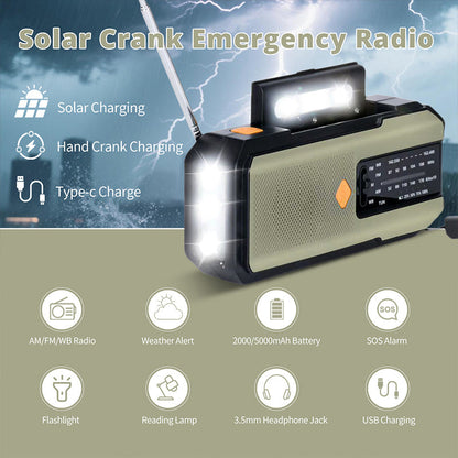 ⏰⏰50% OFF!📻Solar Hand-Crank Emergency Weather Radio✨
