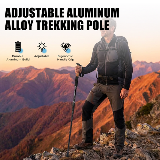 ⛰️ Last Day Special Price £14.99 ! ✨ Adjustable Aluminum Alloy Trekking Pole – Durable, Shock-Absorbing, Lightweight 🌲