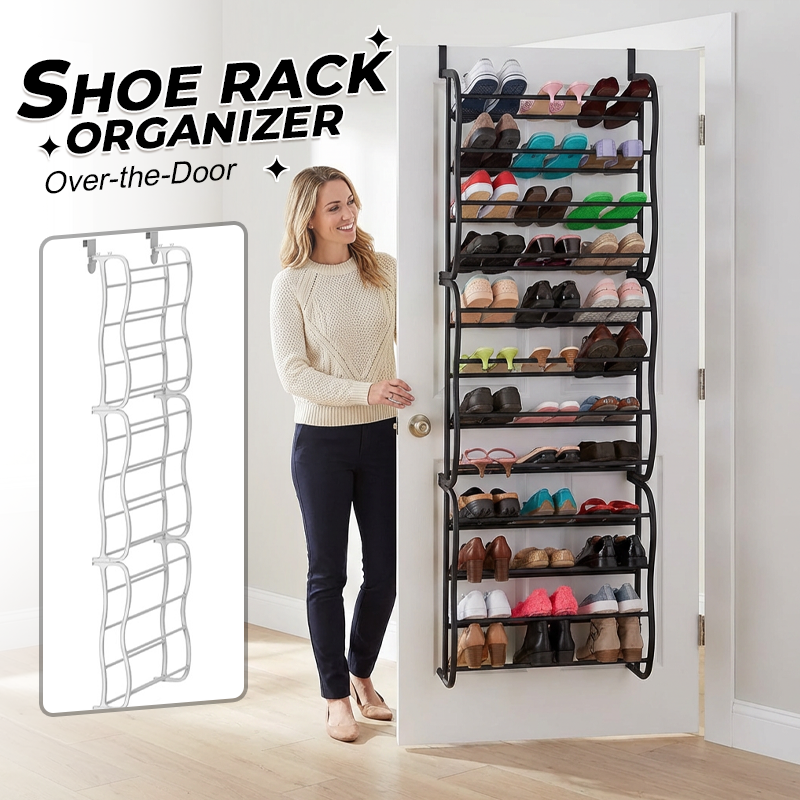 🏆 Over-the-Door Shoe Rack Organizer – 24 pockets & tool-free install – Fits standard doors, holds up to 24 pairs – perfect for entryway or closet 🚪✨